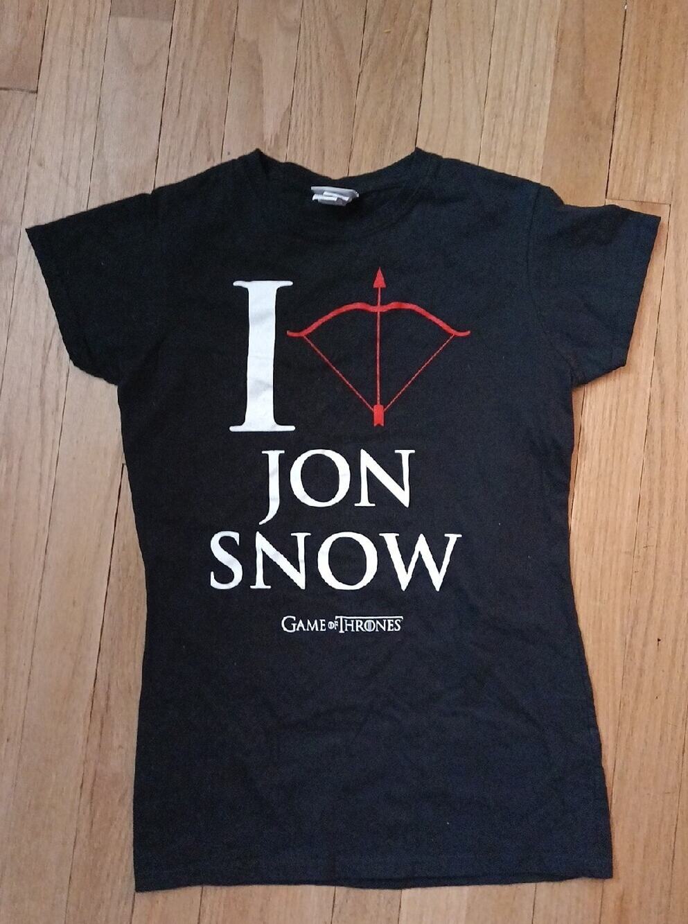 Game Of Thrones I HEART JON SNOW T-Shirt Licensed & Official ladies large